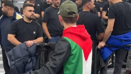 Fenerbahçeli taraftarlardan Maccabi maçı öncesi Filistin göndermesi