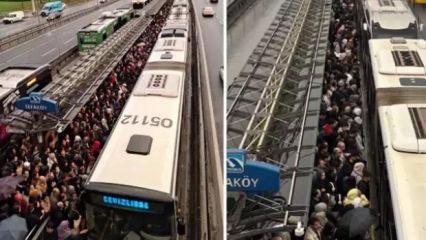 İstanbul'da kaos! Metrobüsler durdu