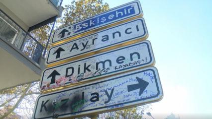 Gençlerin yeni akımı 'pes' dedirtti! Kızılay tabelası, 3. kez yenilendi