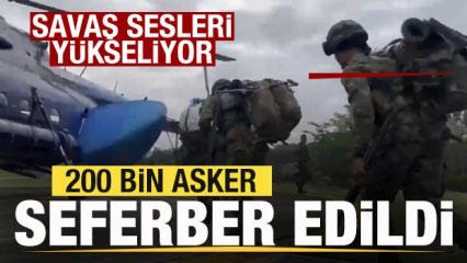 Savaş sesleri yükseliyor! 200 bin asker seferber edildi! En büyük savaş gemisi bölgede!