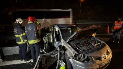 Tırın çarptığı otomobil hurdaya döndü! Sürücü kayıplara karıştı