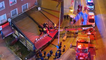 2'inci kattan d&uuml;şt&uuml;! Hayatını kafenin tentesi kurtardı