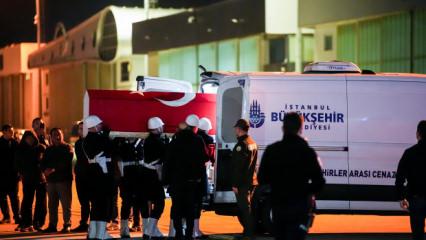 Hırvatistan'daki uçak kazasında şehit olan Pilot Hasan Bahar'ın naaşı İstanbul'a getirildi