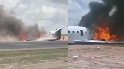 Afrika ülkesinde Bakan ve 20 kişilik ekibi taşıyan uçak pistten çıktı! 