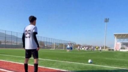 Henüz 13 yaşında! Attığı golle ağızları açık bıraktı