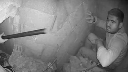 Kablo &ccedil;ekmek i&ccedil;in &ccedil;ıktığı binada havalandırma boşluğuna d&uuml;şt&uuml;