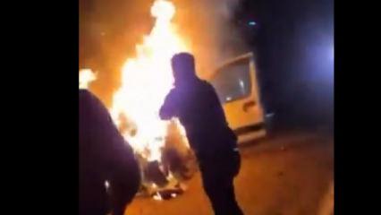 Alev alan araçtaki 5 kişiyi kurtardı! Bakandan tebrik mesajı