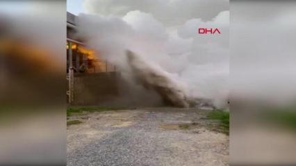 Aydın'da sıcak su boru hattı patladı; yol trafiğe kapandı