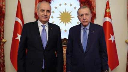 Cumhurbaşkanı Erdoğan, Meclis Başkanı Kurtulmuş'u kabul etti