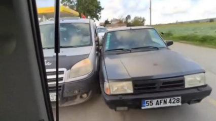 Düğün konvoyunda akılalmaz dalaşma! 