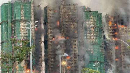 Hong Kong'ta yanan binanın son hali! 128 kişiye mezar oldu