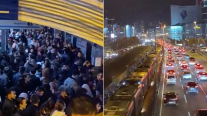 Mecidiyek&ouml;y'de metrob&uuml;s arızası seferleri aksattı