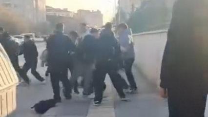 Sincan’da çocuklar arasında kavga: Yere düşen çocuğu defalarca tekmeledi