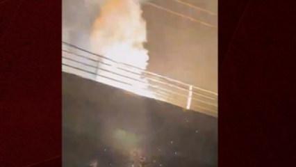 Tramvay hattına yıldırım çarptı! Peş peşe patlamalar oldu