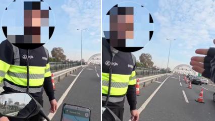 Avrasya Tüneli'nde motorcu ile görevli arasında tartışma