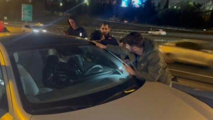 Otoyolda uyuyakalan s&uuml;r&uuml;c&uuml; ekipleri zor durumda bırakatı!