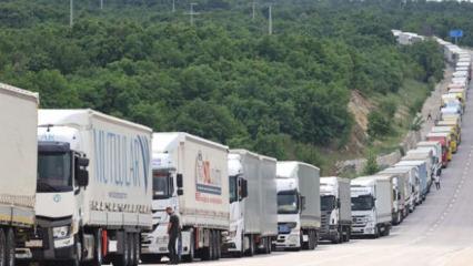 Sınır kapısında TIR geçişleri durduruldu! Bakanlık devreye girdi