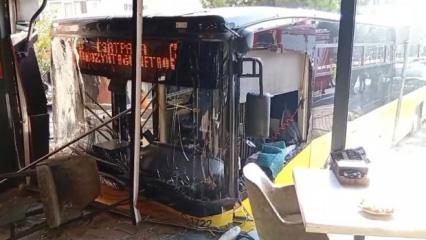 Üsküdar'da İETT otobüsü börekçiye girdi: 4 kişi yaralandı