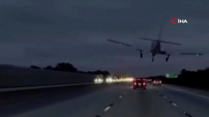 ABD'de u&ccedil;ak, seyir halindeki araca &ccedil;arptı