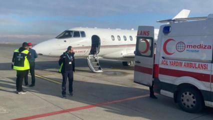 Ambulans u&ccedil;ak, 4 g&uuml;nl&uuml;k bebek i&ccedil;in havalandı