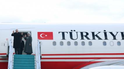 Cumhurbaşkanı Erdoğan Türkmenistan'a geldi