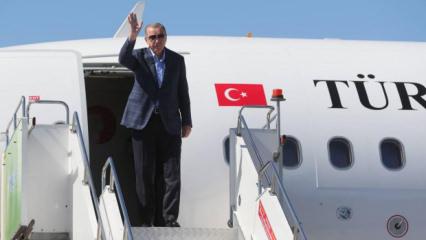 Cumhurbaşkanı Erdoğan, Türkmenistan'dan yurda döndü