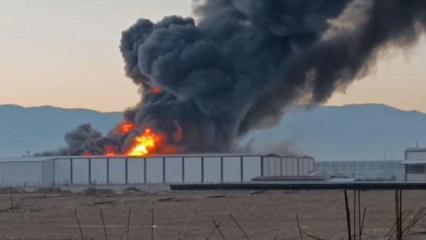 Denizli'de fabrika yangını