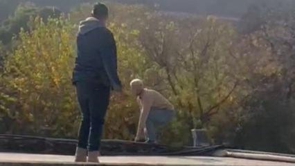 Tarihi mekanda film gibi anlar! 'İşten atıldım' diyerek atladı