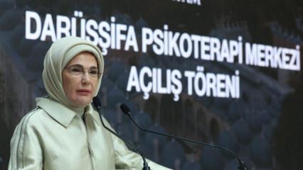 S&uuml;leymaniye'de gurur veren tablo! Emine Erdoğan: Anadolu'nun şefkati d&uuml;nyaya şifa olacak