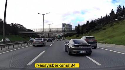 Trafikte makas atan maganda bu sefer ka&ccedil;amadı!