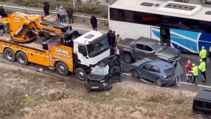 Ankara'da vin&ccedil;, 13 araca &ccedil;arptı; 5 yaralı