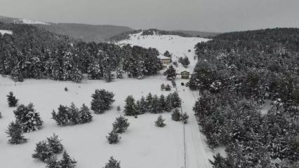 Erzincan Dumanlı Tabiat Parkı’nın kış güzelliği havadan görüntülendi
