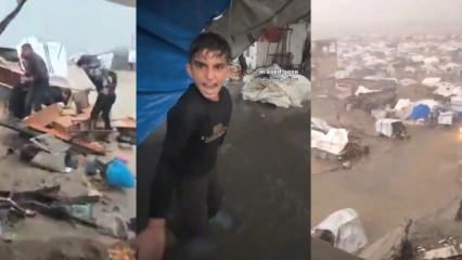 Gazze'de &ccedil;adırlar sular altında! K&uuml;&ccedil;&uuml;k &ccedil;ocuk &uuml;mmete seslendi: Parampar&ccedil;a olduk