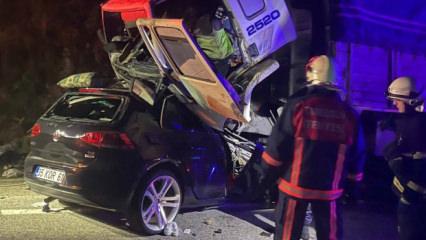 Giresun&rsquo;da otomobille tır kafa kafaya &ccedil;arpıştı: 3 &ouml;l&uuml;, 1 yaralı