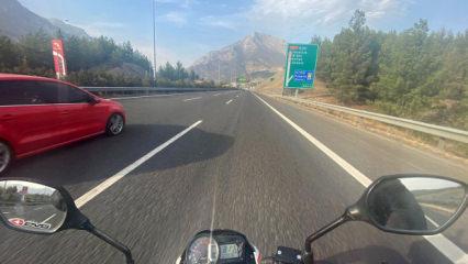 İddia uğruna yola &ccedil;ıktı, motosikleti ile bin kilometreyi aştı