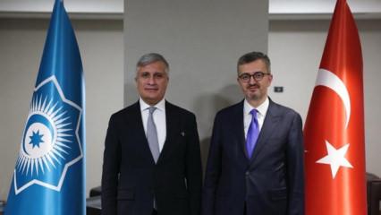 İletişim Başkanı Duran, TDT Genel Sekreter Yardımcısı Kocaman ile g&ouml;r&uuml;şt&uuml;