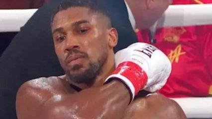 Jake Paul'u yere seren Anthony joshua'dan ma&ccedil;ın &ouml;n&uuml;ne ge&ccedil;en hareket