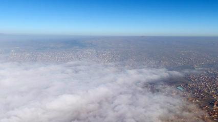 Kırıkkale sisle kaplandı, manzara dronla g&ouml;r&uuml;nt&uuml;lendi
