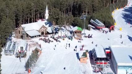 Kristal karın merkezinde sezon coşkusu! Pistler doldu taştı