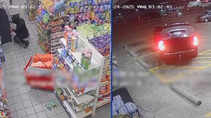 ABD'de ATM'yi &ccedil;almak isterken marketin &ouml;n cephesini aşağı indirdiler