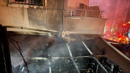 İstanbul'da iş yeri yangını! Patlamalar binayı alev topuna &ccedil;evirdi