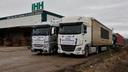 İHH savaş mağduru Ukraynalılara 4 tır yardım g&ouml;nderiyor