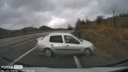 Karşı y&ouml;ne ge&ccedil;en ara&ccedil; dehşeti: İşte saniye saniye kaza anı 