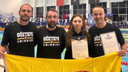 Milli y&uuml;z&uuml;c&uuml; Derin Akar, 11 yıldır kırılamayan rekoru kırdı