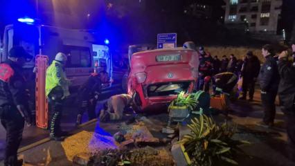 Polisten ka&ccedil;an otomobil takla attı: Biri ağır 3 yaralı