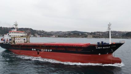 Romanya'da kazaya karışan T&uuml;rk gemisi İstanbul Boğazı'ndan ge&ccedil;ti