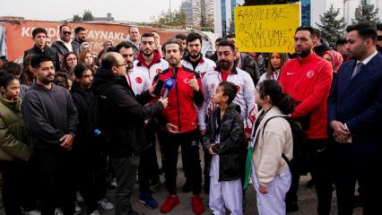 Tuzla Belediyesi'nin antren&ouml;rleri işten &ccedil;ıkartması protesto edildi