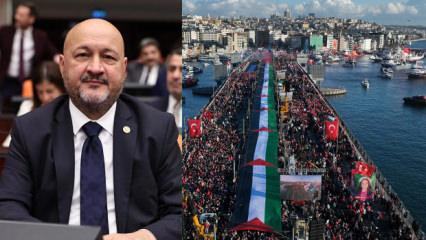 Resul Kurt: İstanbul'daki Gazze y&uuml;r&uuml;y&uuml;ş&uuml; t&uuml;m d&uuml;nyaya g&uuml;&ccedil;l&uuml; bir adalet &ccedil;ağrısı oldu