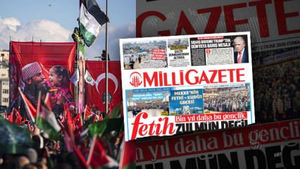 Milli Gazete unuttu mu? Galata'daki Filistin selini g&ouml;rmediler