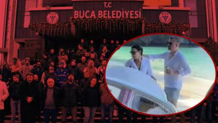 Buca'da &uuml;st &uuml;ste skandal: Eylem sırasında tatile gitme nedenini a&ccedil;ıkladı: Gayet insani...